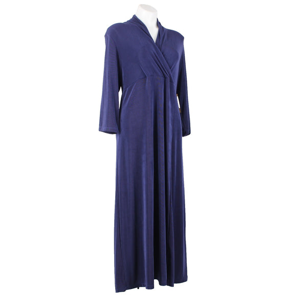Coldwater Creek Dress NEW $90 Sz L Purple Cross Over Long Acetate Traveler Dress
