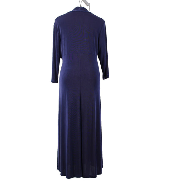 Coldwater Creek Dress NEW $90 Sz L Purple Cross Over Long Acetate Traveler Dress