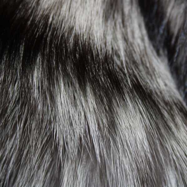 Lillie Rubin Black Gray Fox Fur Collar Pockets Lined 100% Leather Jacket