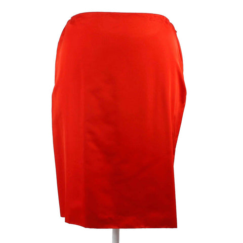 Ellen Tracy NEW $185 Sz 16 Red Side Zip Rayon Silk Blend Short Lined Skirt