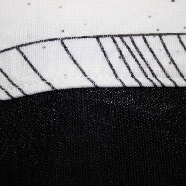 Lyla Renai Sz M White Black Blue Mesh Trim Elastic Waist Polymide Lycra Skirt