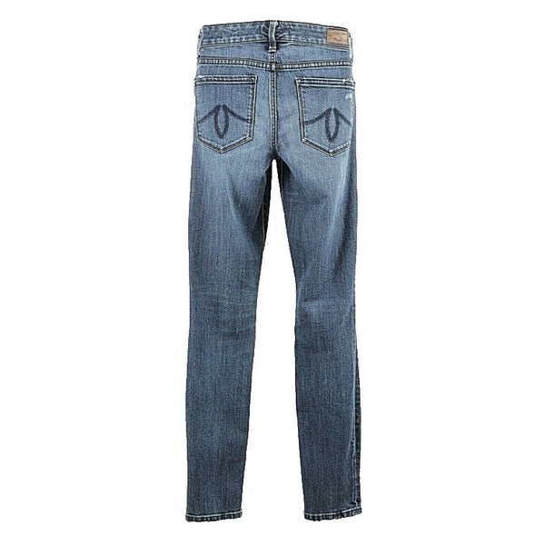 Level 99 25 x 31 Blue Denim Distressed Mid Rise Liza Skinny Cotton Blend Jeans