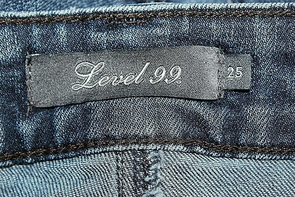 Level 99 25 x 31 Blue Denim Distressed Mid Rise Liza Skinny Cotton Blend Jeans