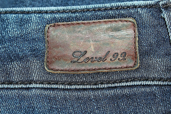 Level 99 25 x 31 Blue Denim Distressed Mid Rise Liza Skinny Cotton Blend Jeans