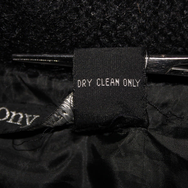 Tony Amaimo Sz L Black Tan Silver Wool Mohair Nylon Vintage 90's Big Jacket