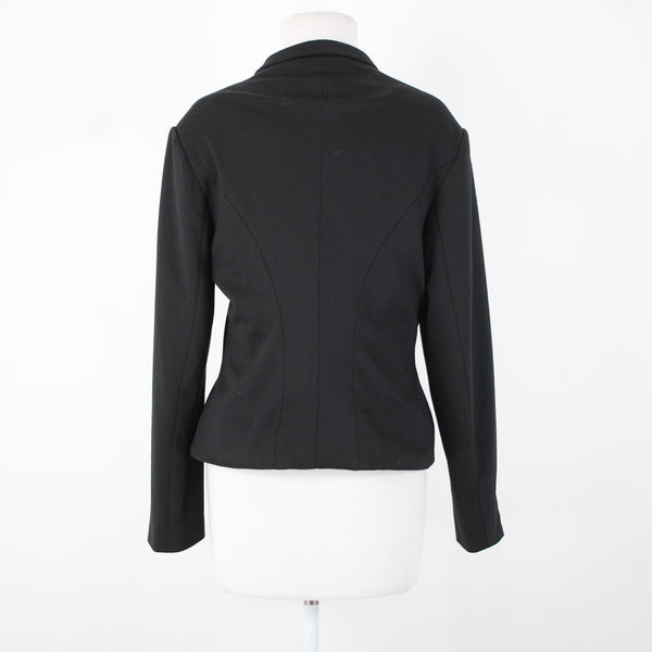 Antthony Sz L Black Silver Rhinestones Collared Lined Polyester Rayon Jacket