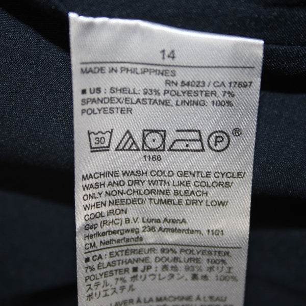 Banana Republic Dress NEW $90 Sz 14 Navy Blue Sleeveless Polyester Spandex Dress