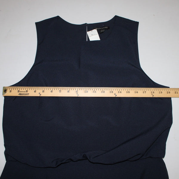 Banana Republic Dress NEW $90 Sz 14 Navy Blue Sleeveless Polyester Spandex Dress