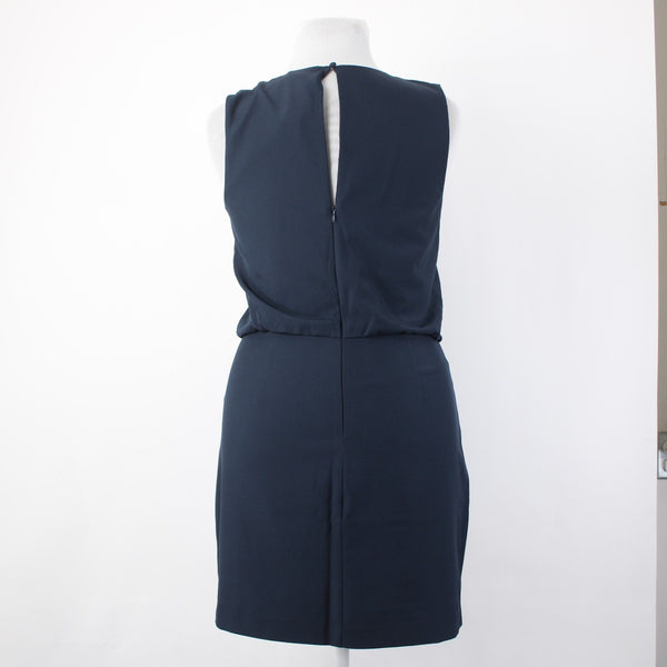 Banana Republic Dress NEW $90 Sz 14 Navy Blue Sleeveless Polyester Spandex Dress