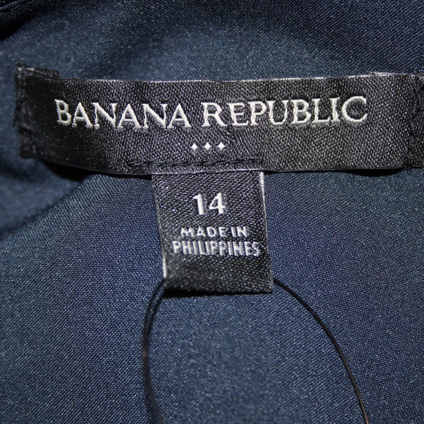 Banana Republic Dress NEW $90 Sz 14 Navy Blue Sleeveless Polyester Spandex Dress