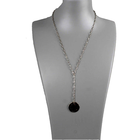 Loft NEW 18" Ext 3" Silver Chain Quarter Dangle Necklace