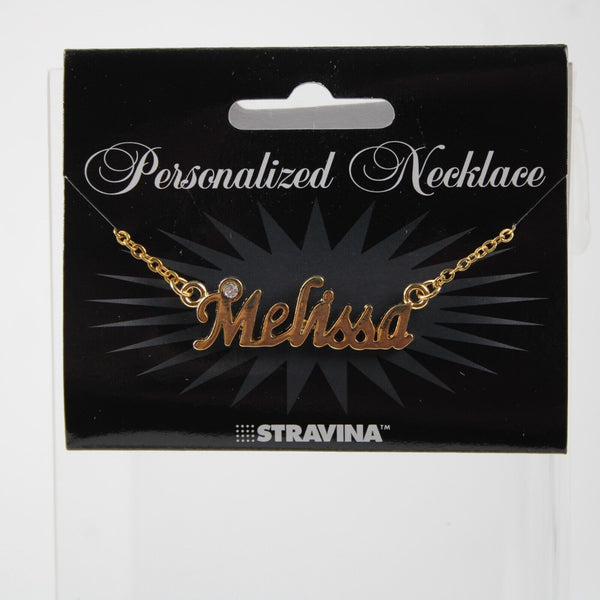 MELISSA NEW Name Goldtone Rhinestone Accent 14.5" W 4.5" Multi Ring Ext Necklace