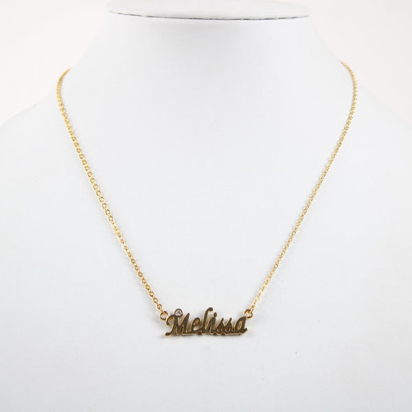 MELISSA NEW Name Goldtone Rhinestone Accent 14.5" W 4.5" Multi Ring Ext Necklace