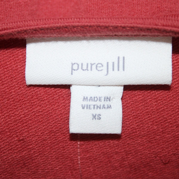 J Jill Dress NEW $109 Sz XS Brick Red Wrap Tie Round Neck Pima Cotton Dress