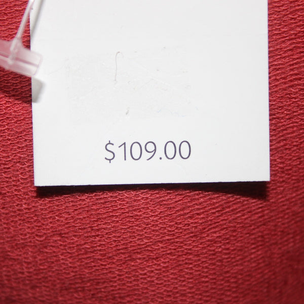 J Jill Dress NEW $109 Sz XS Brick Red Wrap Tie Round Neck Pima Cotton Dress