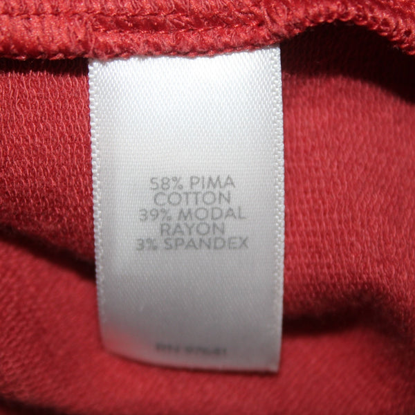 J Jill Dress NEW $109 Sz XS Brick Red Wrap Tie Round Neck Pima Cotton Dress