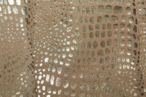 INC NEW Sz M Gold Shine Animal Texture Pleated Detail Polyester Spandex Top