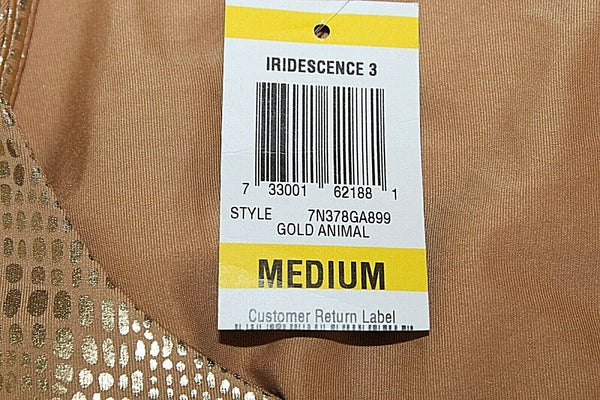 INC NEW Sz M Gold Shine Animal Texture Pleated Detail Polyester Spandex Top