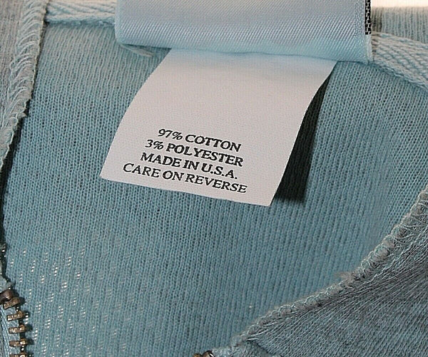Hot Cotton Sz M Aqua Hooded Zip Pocketed Textured Cotton Poly Knit Jacket