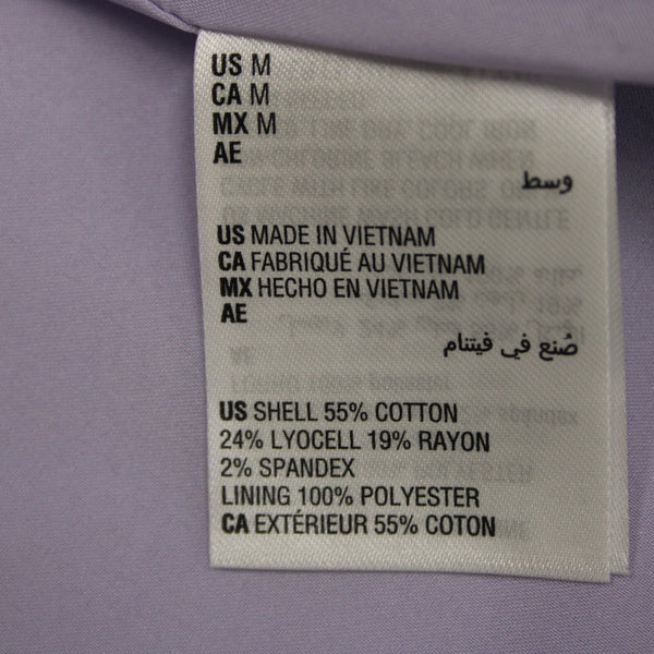 Alfani NEW $100 Sz M Lightest Lilac Purple Collar Lined Cotton Lyocell Jacket