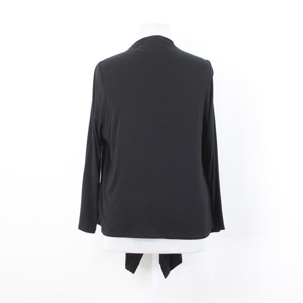 Karen Kane Wrap NEW Sz 2X Black Lifestyle Drape Rayon Jersey Open Front Wrap