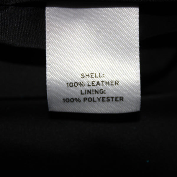 Halogen Sz 8 Black Zip Pockets Knee Length 100% Leather Polyester Lined Skirt
