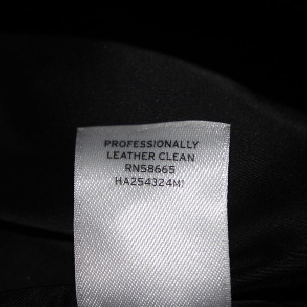 Halogen Sz 8 Black Zip Pockets Knee Length 100% Leather Polyester Lined Skirt