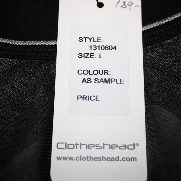 Clothes Head NEW Sz L Black Cream Rose Mesh Overlay Polyester Spandex Top