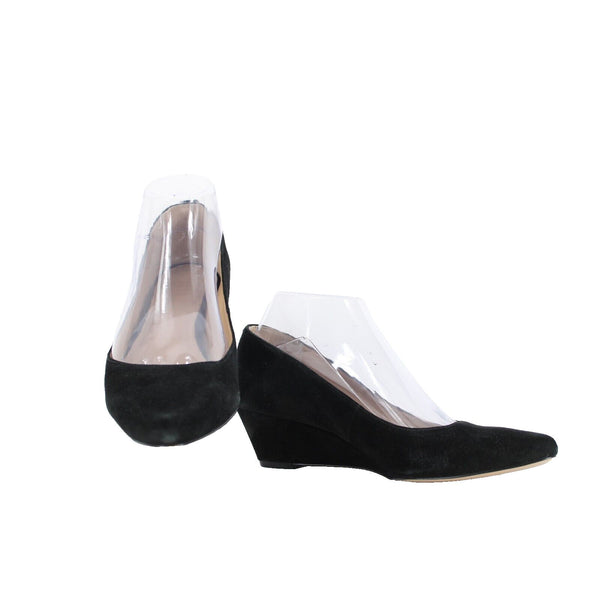 Talbots NEW $139 Laney Sz 7 M Black Leather Upper Man Made Outsole 1.5" Wedge