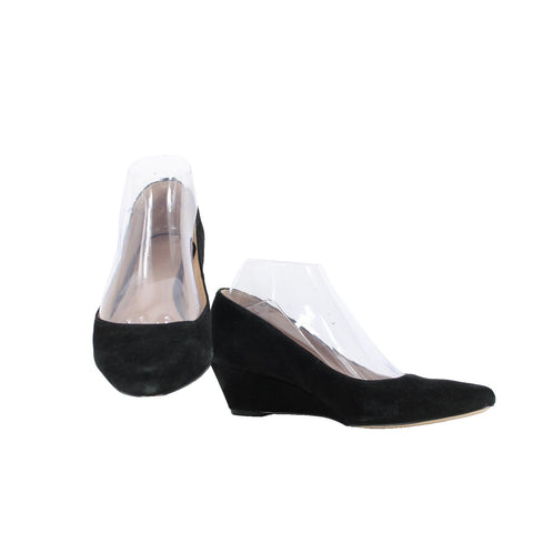 Talbots NEW $139 Laney Sz 7 M Black Leather Upper Man Made Outsole 1.5" Wedge