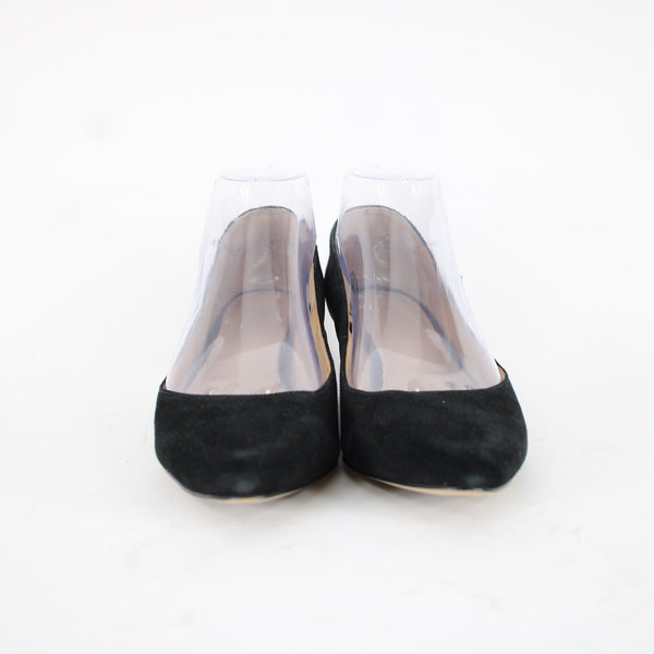 Talbots NEW $139 Laney Sz 7 M Black Leather Upper Man Made Outsole 1.5" Wedge