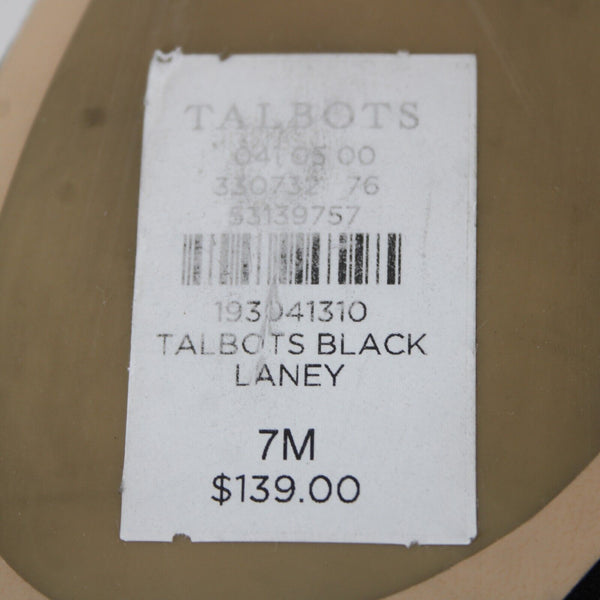 Talbots NEW $139 Laney Sz 7 M Black Leather Upper Man Made Outsole 1.5" Wedge