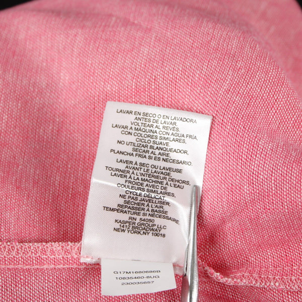Jones New York NEW $90 Camellia Sz M Pink White Collared Linen Viscose Top