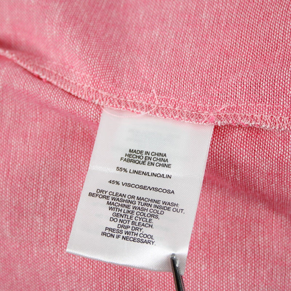Jones New York NEW $90 Camellia Sz M Pink White Collared Linen Viscose Top