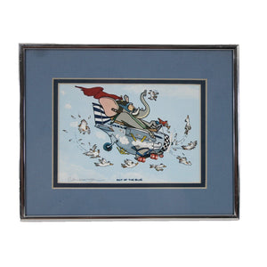 Robert Marble 10 x 8 Silver Blue Multi Animals "Out Of The Blue" Signed Picture