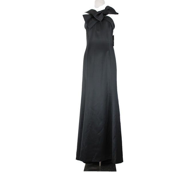 Tahari NEW $239 Sz 8 Black Bow Strap Detail Lined Polyester Elastane Dress