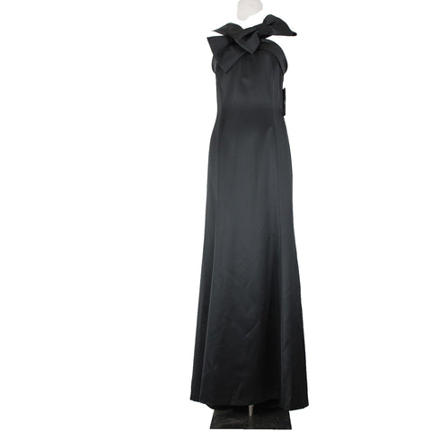 Tahari NEW $239 Sz 8 Black Bow Strap Detail Lined Polyester Elastane Dress
