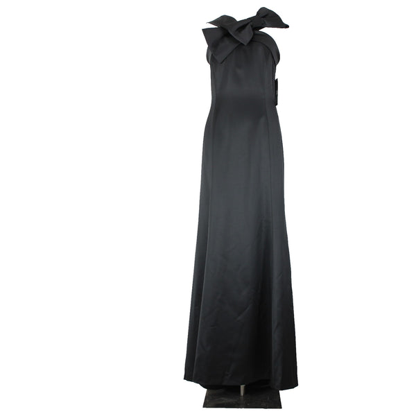 Tahari NEW $239 Sz 8 Black Bow Strap Detail Lined Polyester Elastane Dress