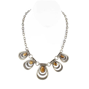 Lia Sophia 17" Etx. 3" Bronzetone Tigers Eye Statement Lobster Closure Necklace