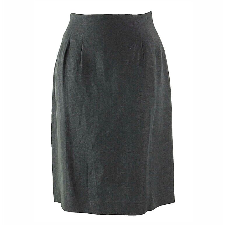 Adolfo Studio NEW Vintage Sz 10 Black Linen Rayon Blend Straight Skirt
