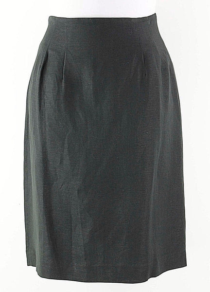 Adolfo Studio NEW Vintage Sz 10 Black Linen Rayon Blend Straight Skirt
