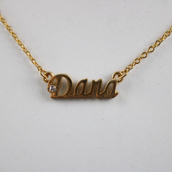DANA NEW Name Goldtone Rhinestone Accent 14.5" W 4.5" Multi Ring Ext Necklace