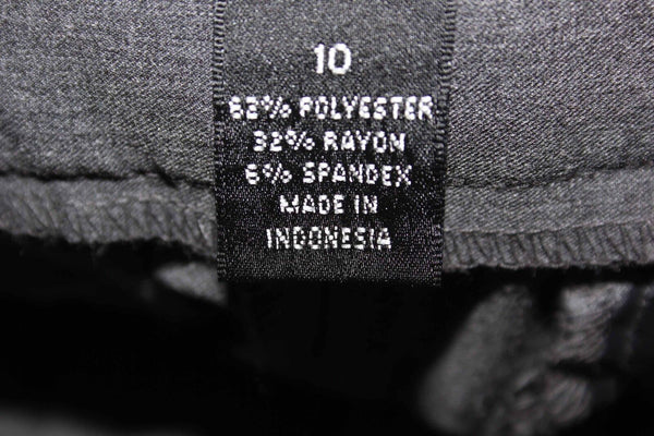 Style Co Sz 10 x 30.5 Gray Poly Spandex Pleated Front Straight Leg Pant