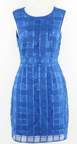 Lavand NEW $39 Sz M Royal Blue Sheer Over Lining Poly Dress