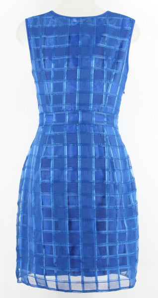 Lavand NEW $39 Sz M Royal Blue Sheer Over Lining Poly Dress