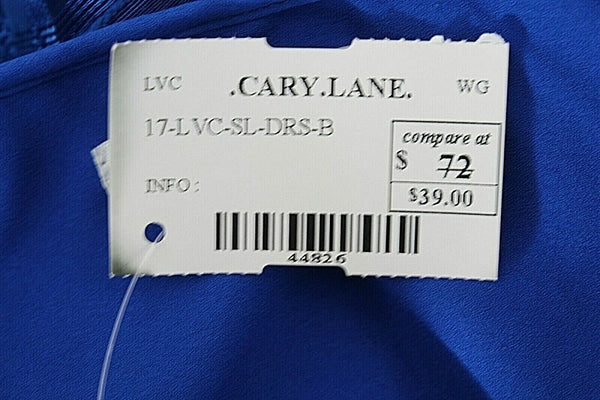 Lavand NEW $39 Sz M Royal Blue Sheer Over Lining Poly Dress