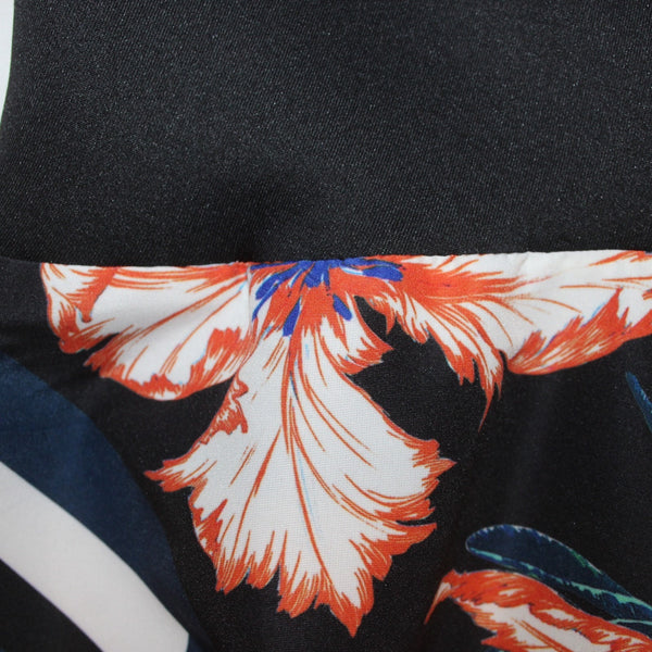 Clover Canyon Dress NEW $264 Sz XS Black Navy Multi Colored Floral Polyamide