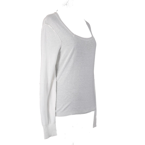 Ecru Top NEW $158 Sz S White Square Neck Long Sleeve No Fabric Label Top