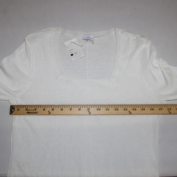 Ecru Top NEW $158 Sz S White Square Neck Long Sleeve No Fabric Label Top