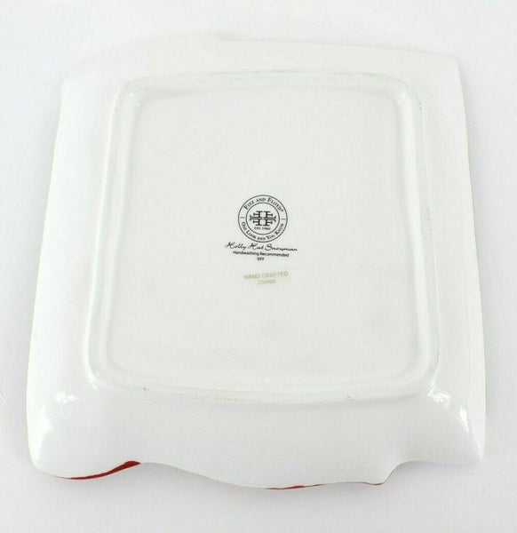 Fitz Floyd Holly Hat Snowman 6.5" x 7" Snack Plate Matching Knife Spreader